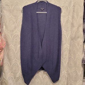 Eileen Fisher Blue Sleeveless Wool Vest - Sz M